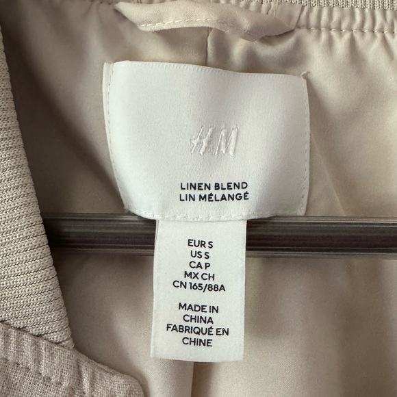 H&M LINEN BLEND JACKET BEIGE SIZE SMALL - Picture 5 of 5